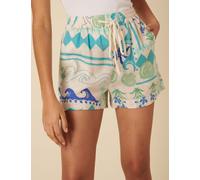 Nobody's Child female High Waisted Printed Shorts With Linen - 12 - Multi, Multi