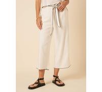 Nobody's Child female Linen Rich Cropped Wide Leg Trousers - 12 - White, White