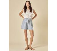Nobody's Child female Pure Cotton Denim High Waisted Paper Bag Shorts - 14 - Blue, Blue