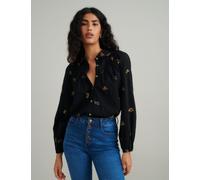 Nobody's Child female Pure Cotton Embroidered Blouse - 12 - Black, Black