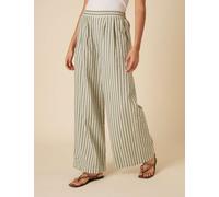 Nobody's Child female Pure Cotton Striped Wide Leg Trousers - 14 - Black Mix, Black Mix