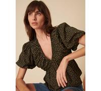 Nobody's Child female V-Neck Floral Blouse - 12 - Black Mix, Black Mix