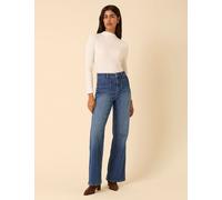 Nobody's Child High Waisted Patch Pocket Flared Jeans Blue