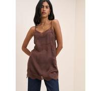 Nobody's Child Lace Longline Cami Top Brown