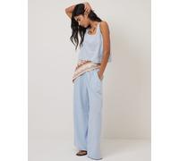 Nobody's Child Linen Rich Wide Leg Trousers Blue