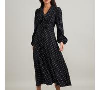 Nobody's Child Otillie Polka Dot Crepe Midi Dress - UK 6