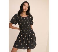 Nobody's Child Polka Dot Mini Skater Dress Black