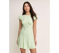 Nobody's Child Printed Tie Detail Mini Tea Dress Green Mix
