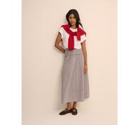 Nobody's Child Pure Cotton Checked Midi Slip Skirt Navy
