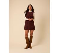 Nobody's Child Pure Cotton Cord Zip Up Mini Shift Dress Brown