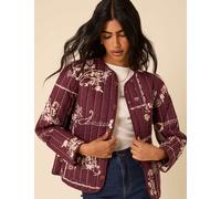 Nobody's Child Pure Cotton Floral Reversible Quilted Jacket Red Mix