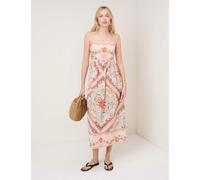 Nobody's Child Pure Cotton Printed Square Neck Maxi Dress Multi