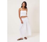 Nobody's Child Pure Cotton Shirred Midi Beach Skirt White