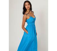 Nobody's Child Pure Cotton Strappy Midi Skater Dress Blue