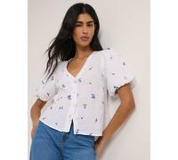 Nobody's Child Pure Cotton V-Neck Blouse White