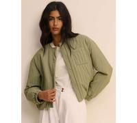 Nobody's Child Quilted Collarless Bomber Jacket Green