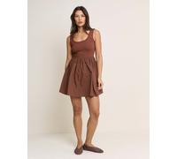 Nobody's Child Scoop Neck Mini Skater Dress Brown