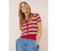 Nobody's Child Striped Collared Button Through Knitted Top Multi
