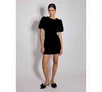 Nobody's Child Velvet Puff Sleeve Mini Tea Dress Black