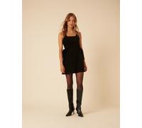 Nobody's Child Velvet Tie Detail Mini Shift Dress Black