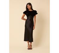 Nobody's Child Velvet Waisted Midi Dress Black