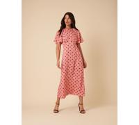 Nobody's Child Women's Polka Dot Angel Sleeve Midi Tea Dress - 14 - Pink, Pink