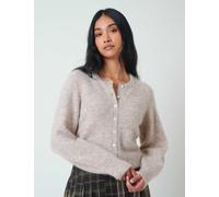 Nobody's Child Wool Blend Crew Neck Cardigan Silver