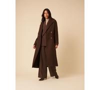 Nobody's Child Wool Blend Relaxed Double Breasted Coat Brown