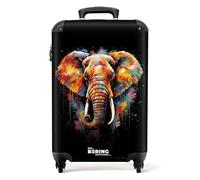 NoBoringSuitcases© Adults Luggage Suitcase for Women and Men | 55x40x20 cm - Personalised Cabin Suitcase on Wheels - Graffiti - Elephant - Hard Shell Luggage - 20 Inch - 10kg