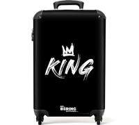 NoBoringSuitcases© Adults Luggage Suitcase for Women and Men | 55x40x20 cm - Personalised Cabin Suitcase on Wheels - King - Customisable - Hard Shell Luggage - 20 Inch - 10kg