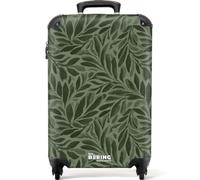 NoBoringSuitcases© Cabin Luggage Carry On Suitcase Hand Travel Case | 55x35x20 cm - Lightweight 4 Wheel Hardshell Trolley Approved Flight Roller Leaves - Organic - Green