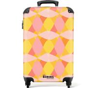NoBoringSuitcases© Cabin Suitcase Carry On Luggage Hand Travel Case | 55x35x20 cm - Lightweight 4 Wheel Hard Shell Trolley Approved Flight Roller Colorful - Diamond - Pattern - Leaf - Shapes