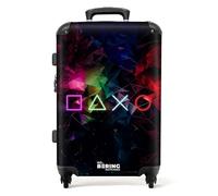 NoBoringSuitcases© Children's Luggage Kids Suitcase | Large Suitcase, Hard Shell Luggage with TSA Lock, 26 - 28 inch - Gaming Neon-Black - 23kg