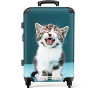 NoBoringSuitcases© Children's Luggage Kids Suitcase on Wheels | Large Hard Shell Trolley 26-28 inch - Cute Kitten - 23kg