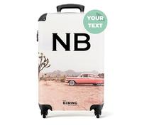 NoBoringSuitcases.com® Adults Luggage Suitcase for Women and Men - Personalised Cabin Suitcase on Wheels - Car in The Desert - Customisable - 55x40x20cm - Hard Shell Luggage - 20 Inch - 10kg