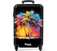 NoBoringSuitcases.com® Adults Luggage Suitcase for Women and Men - Personalised Cabin Suitcase on Wheels - Graffiti - Palm Trees - 55x40x20cm - Hard Shell Luggage - 20 Inch - 10kg
