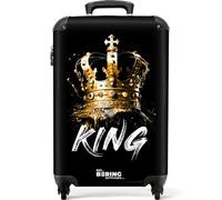 NoBoringSuitcases.com® Adults Luggage Suitcase for Women and Men - Personalised Cabin Suitcase on Wheels - King with Crown - Customisable - 55x40x20cm - Hard Shell Luggage - 20 Inch - 10kg