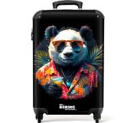 NoBoringSuitcases.com® Adults Luggage Suitcase for Women and Men - Personalised Cabin Suitcase on Wheels - Graffiti - Panda Tropical - 55x40x20cm - Hard Shell Luggage - 20 Inch - 10kg