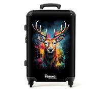 NoBoringSuitcases.com® Adults Luggage Suitcase for Women and Men - Personalised Large 26-28 inch - Graffiti - Deer - Hard Shell Trolley - On Wheels - 23kg