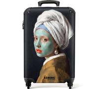 NoBoringSuitcases.com® Cabin Suitcase 55x35x20 cm Carry On Luggage Hand Travel Case Lightweight 4 Wheel Hard Shell Trolley Approved Flight Roller Iconic - Modern - Colorful
