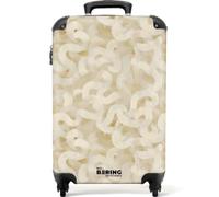 NoBoringSuitcases.com® Cabin Suitcase 55x35x20 cm Hand Luggage Carry On Travel Case Lightweight 4 Wheel Hard Shell Trolley Approved Flight Roller Abstract - Lines - Beige