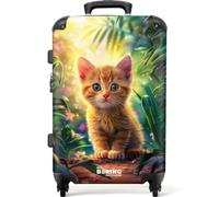 NoBoringSuitcases.com® Children's Luggage Kids Suitcase for Boys and Girls - Large Suitcase, Hard Shell Luggage with TSA Lock, 26-28 inch - Red Kitten - Nature - 23kg