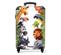NoBoringSuitcases.com® Children's Luggage Kids Suitcase for Boys - Hand Luggage - Cabin Suitcase - Hard Shell Trolley 55x40x20 cm on Wheels - Jungle Animals - 20 Inch - 10kg