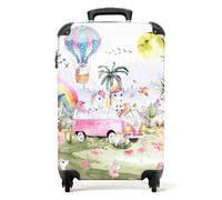 NoBoringSuitcases.com® Children's Luggage Kids Suitcase for Boys - Hand Luggage - Cabin Suitcase - Hard Shell Trolley 55x40x20 cm on Wheels - Unicorn - Watercolour - 20 Inch - 10kg