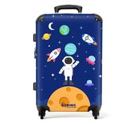 NoBoringSuitcases.com® Children's Luggage Kids Suitcase for Boys - Large Hard Shell Trolley on Wheels - Astronaut Planets Moon Rockets - 26" - 28" - 23kg