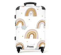 NoBoringSuitcases.com® Children's Luggage Kids Suitcase for Girls - Large Hard Shell Trolley 26-28 inch - Rainbow Pattern - 23kg