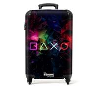 NoBoringSuitcases.com® Children's Luggage Kids Suitcase - Hand Luggage - Cabin Suitcase - Travel Suitcase with Wheels - Trolley 55x40x20 cm - Gaming Neon-Black - 20 Inch - 10kg