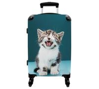 NoBoringSuitcases.com® Children's Luggage Kids Suitcase on Wheels - Large Hard Shell Trolley 26-28 inch - Cute Kitten - 23kg