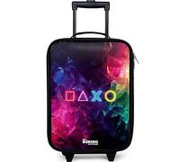 NoBoringSuitcases.com® Kids Suitcase Compact 48x31x19 cm Children's Suitcases Wheels LED Toddler Pull Along Travel Case Ultralight - Boys - Controller - Symbols - Neon