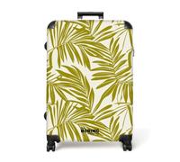 NoBoringSuitcases.com® Large Suitcase 77x51.5x28 cm Extra XL Luggage Hold Check in Travel Case Lightweight 4 Wheel Hard Shell Big Trolley Palm - Leaf - Pattern - Green